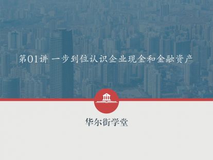 第01讲 一步到位认识企业现金和金融资产
