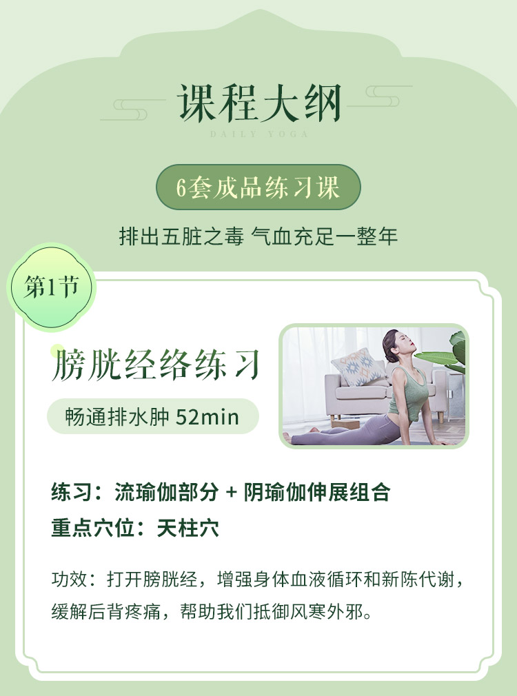 五行12经络排毒瑜伽>6大主题体式/序列精讲带练