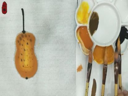 国画花鸟基础初级——第五课：梨子的画法