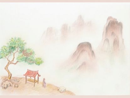 彩铅画创意玩法：用铅笔屑涂抹出《山水画》
