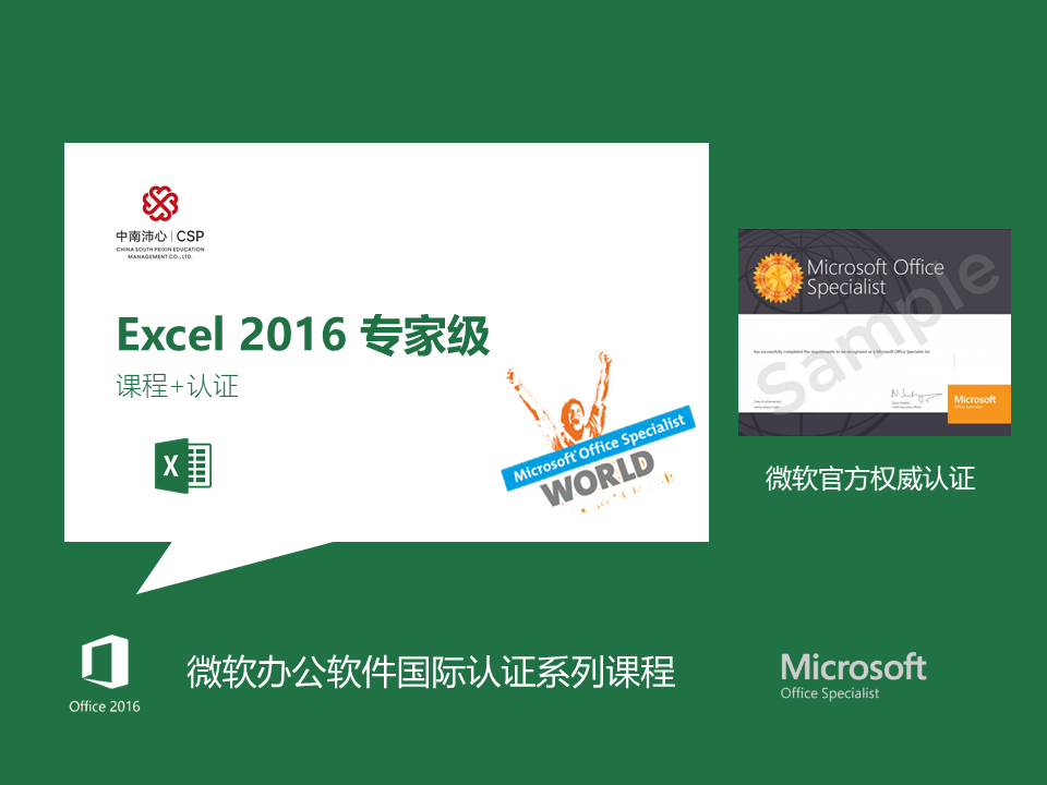 Excel 2016 专家级——微软办公软件国际认证系列课程