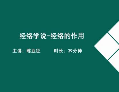 09经络学说-经络的作用.陈亚征