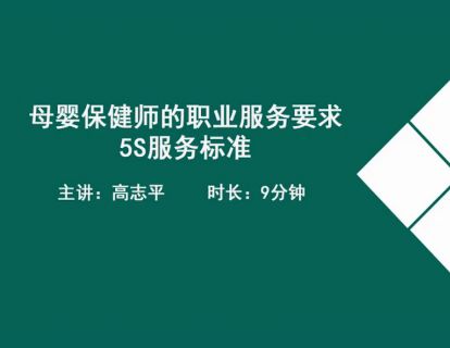 05母婴保健师的职业服务要求5S服务标准.高志平
