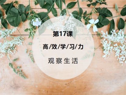 第17课：【观察生活】打破注意力局限，在日常生活中格物致知