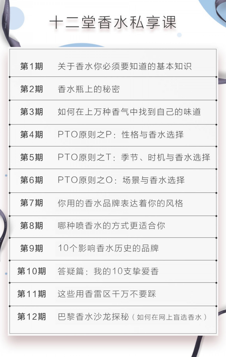 香水私享课 你的专属用香指南