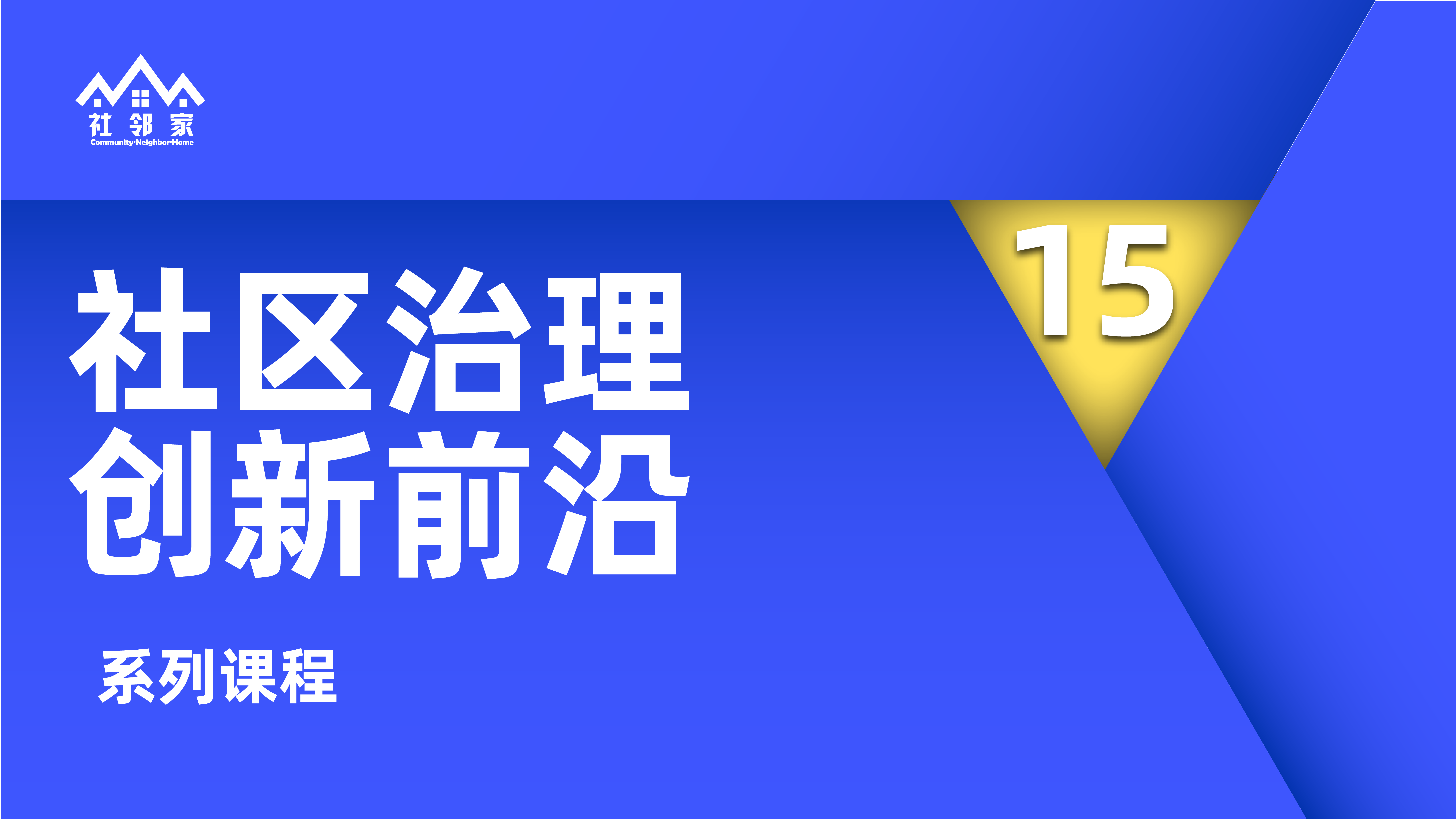《社区治理创新前沿十五堂课》
