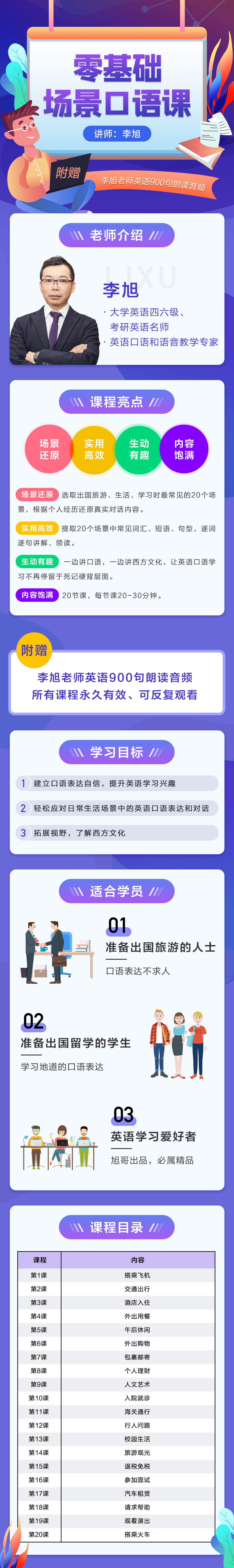 李旭老师英语零基础场景口语课