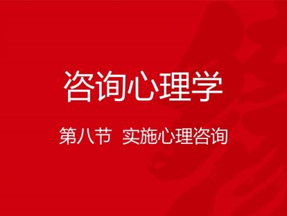 B04-咨询心理学8-实施心理咨询（下）