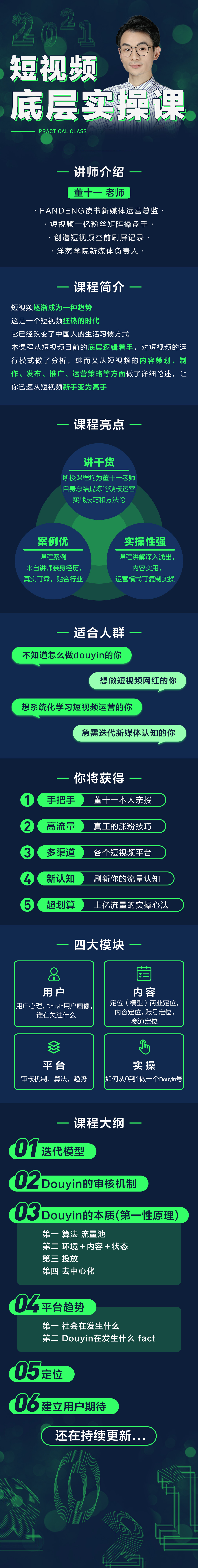 董十一短视频底层实操课