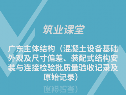 广东主体结构（混凝土设备基础外观及尺寸偏差、装配式结构安装与连接检验批质量验收记录及原始记录）
