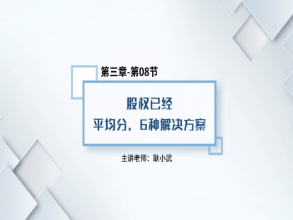 24.股权已经平分，6种解决方案