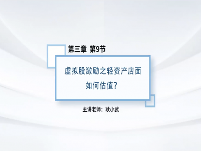 27.虚拟股激励之轻资产店面如何估值