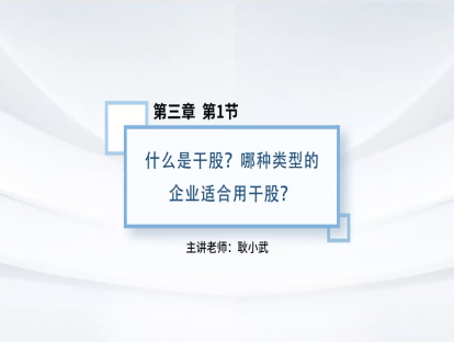 19.什么是干股？哪种类型的企业适合用干股