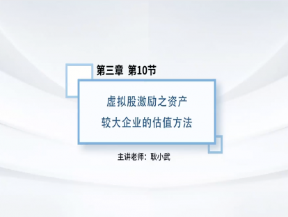 28.虚拟股激励之资产较大企业的估值方法