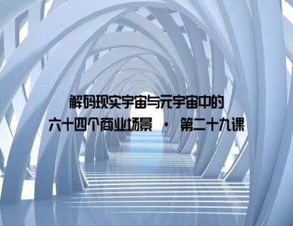 解码现实宇宙与元宇宙中的六十四个商业场景 · 第二十九课