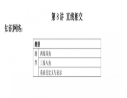 长沙初一下第一讲基础概念及题型讲练：直线相交