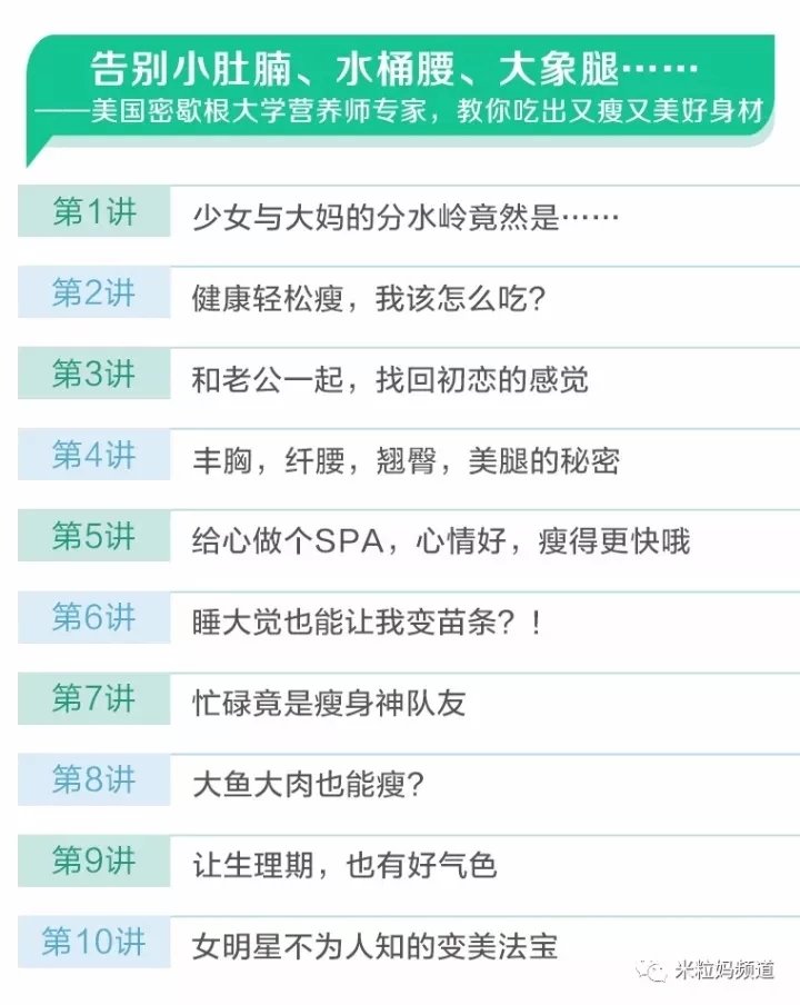 营养瘦身课：美国密歇根大学营养师教你吃出好身材