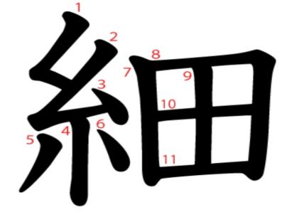 汉字「細」