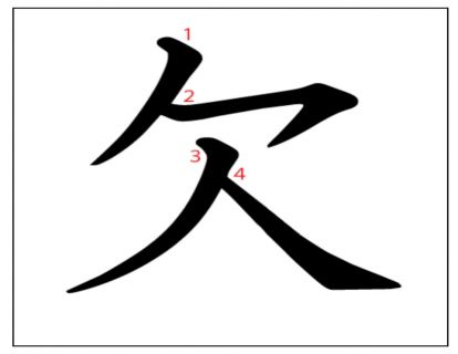 汉字「欠」