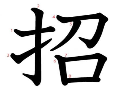 汉字「招」