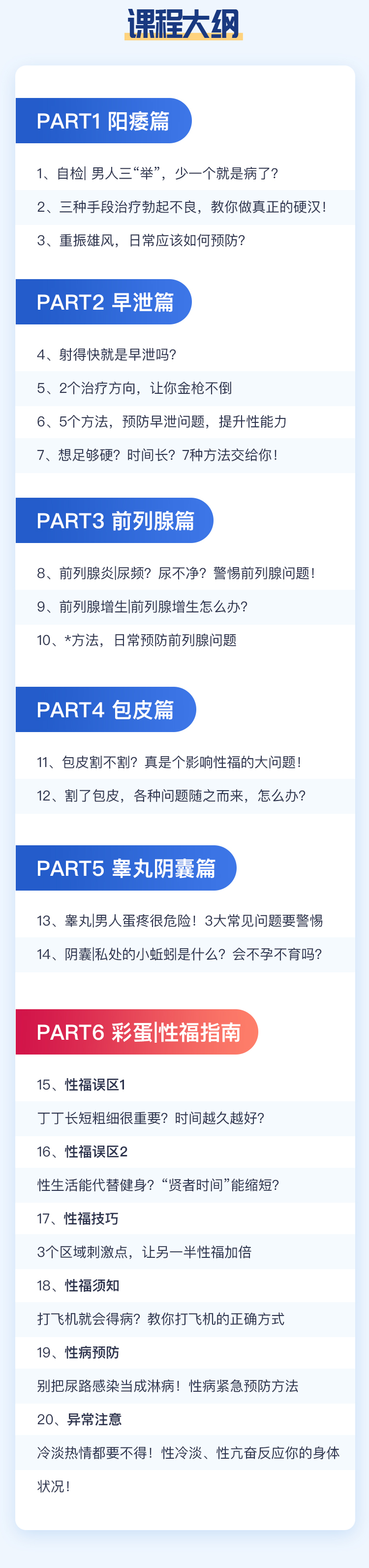 20个男人性保健方案，摆脱阳痿早泄、提升男人持久力