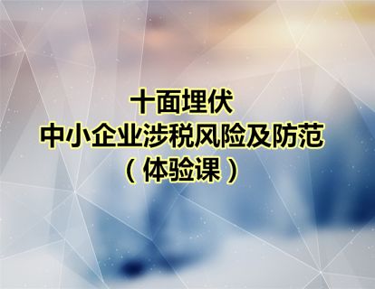十面埋伏：中小企业涉税风险及防范（体验课）