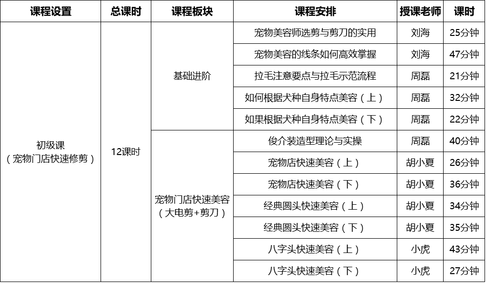 初级课 ▏宠物门店快速美容课