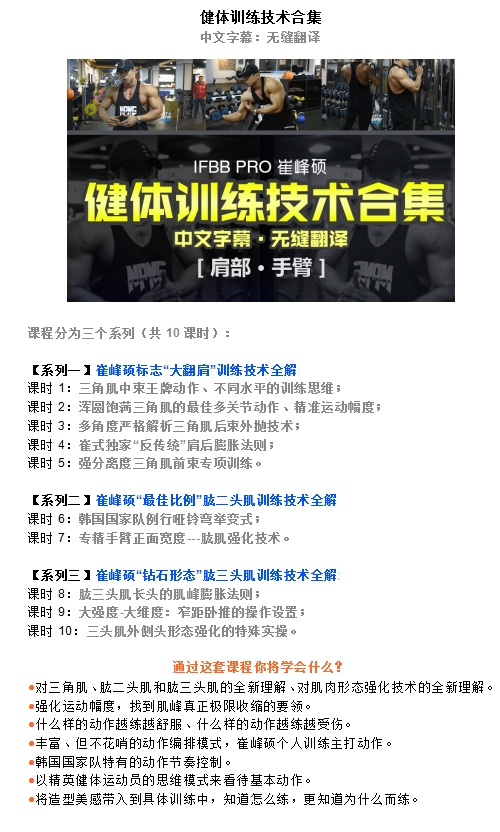 IFBB PRO 崔峰硕健体训练技术合集