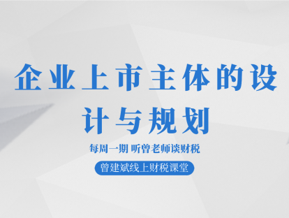 企业上市主体的设计与规划