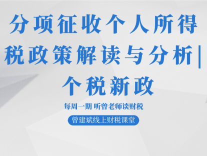 分项征收个人所得税政策解读与分析| 个税新政
