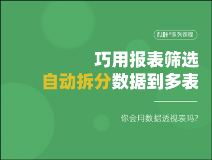 S01-3 巧用报表筛选，自动拆分数据到多表