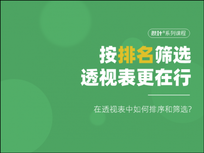 S02-3 按排名筛选，透视表更在行