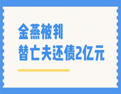 金燕被判替亡夫还债2亿元