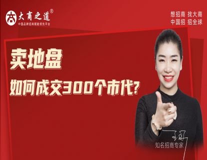 卖地盘 | 如何成交300个市代?