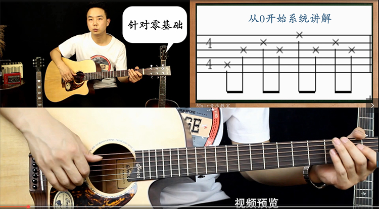 吉他系统课程 | 反复学习+同步讲义+示范讲解一体+实用教学视频