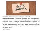 20170619  What are some good habits to have？