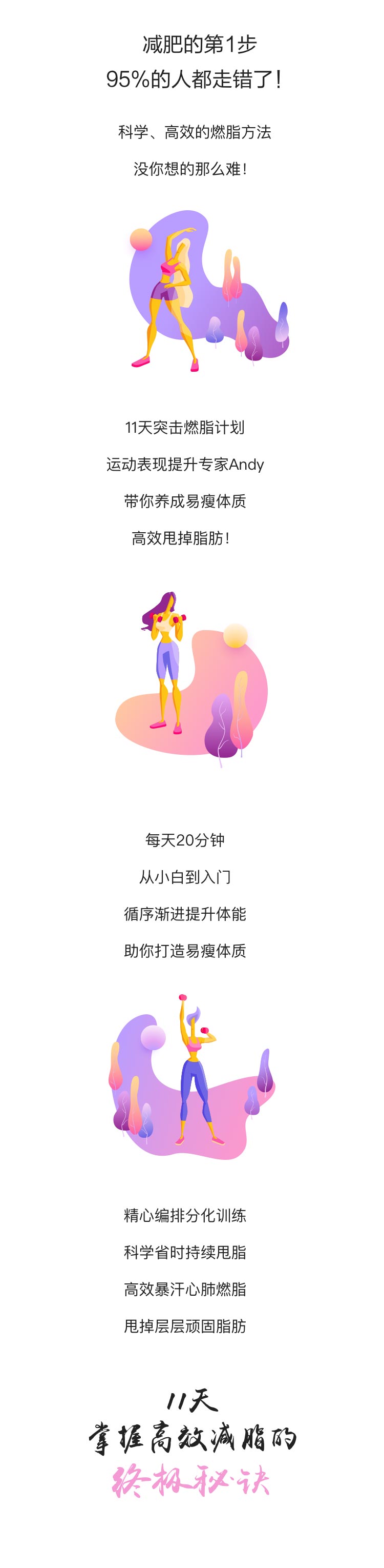 11天高效燃脂计划，每天15分钟徒手燃脂，打造易瘦体质不反弹！