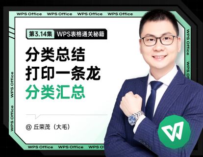 3.14 分类总结打印一条龙：分类汇总
