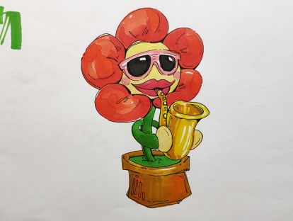 12、植物超魔性的吹萨克斯花.、