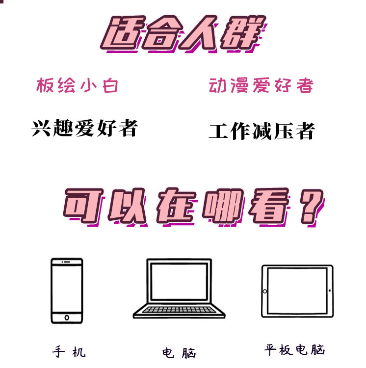 0基础动漫达人上手计划 绘画画手绘板绘插画 艺术爱好兴趣提升少女学生职场二次元漫画孩子