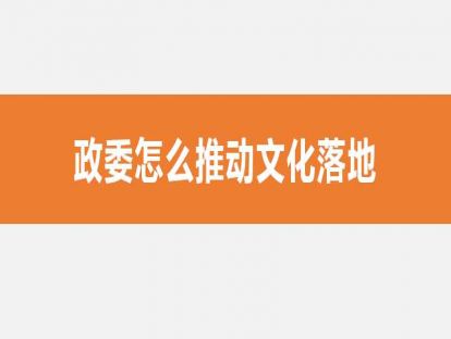 06政委怎么推动文化落地