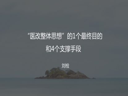 M2 “医改整体思想”的1个最终目的和4个支撑手段