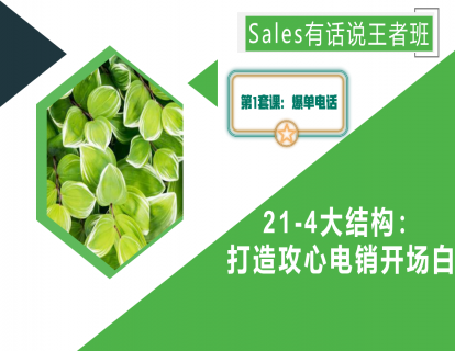 21-4大结构：打造攻心电销开场白
