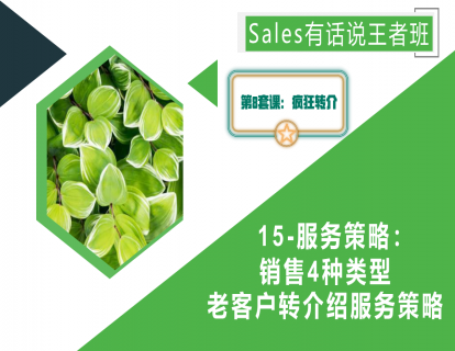 15-服务策略：销售4种类型老客户的转介绍服务策略