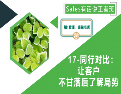 17-同行对比：让客户不甘落后了解局势