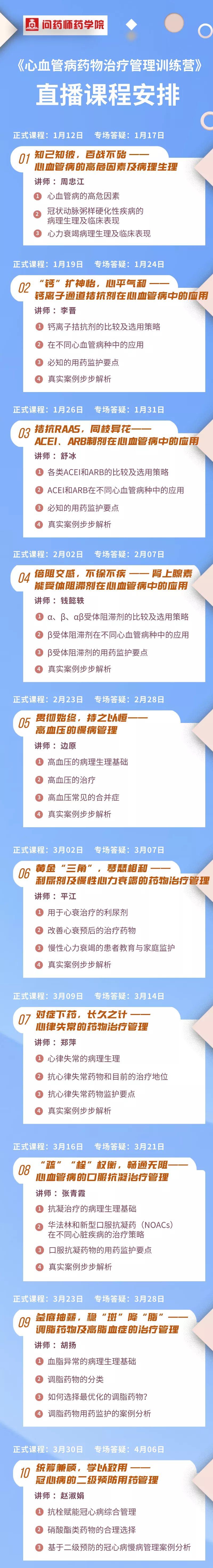 第1期《心血管病药物治疗管理》训练营