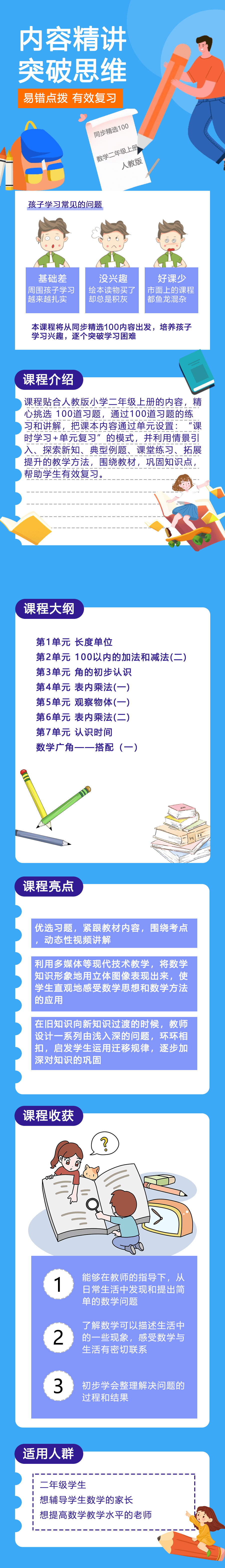 人教版小学数学二年级上册（精选100题）