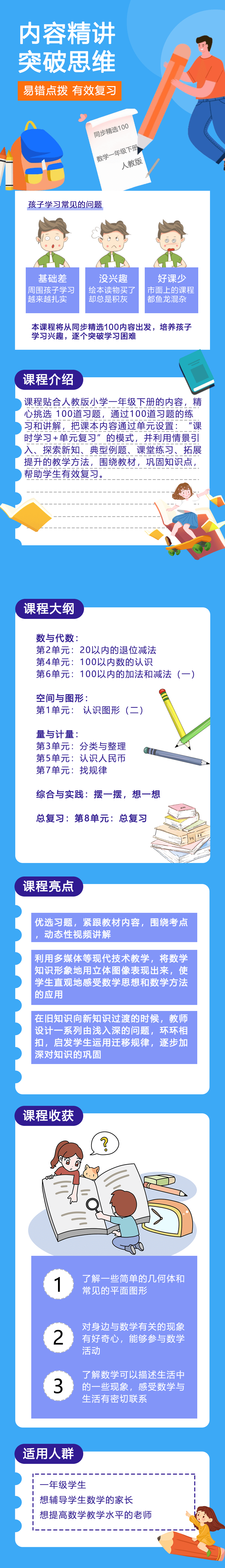 人教版小学数学一年级下册（精选100题）