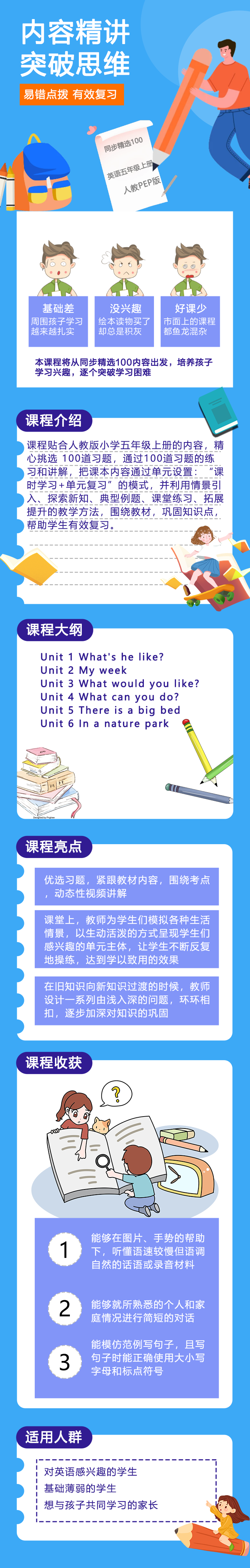 人教PEP版小学英语五年级上册（精选100题）