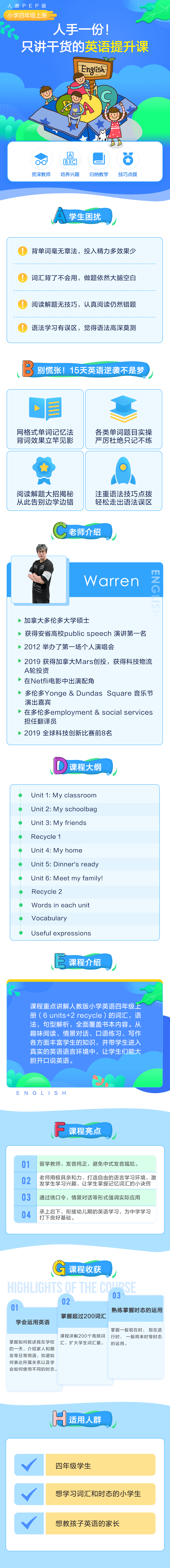 小学英语四年级上册（人教PEP版）